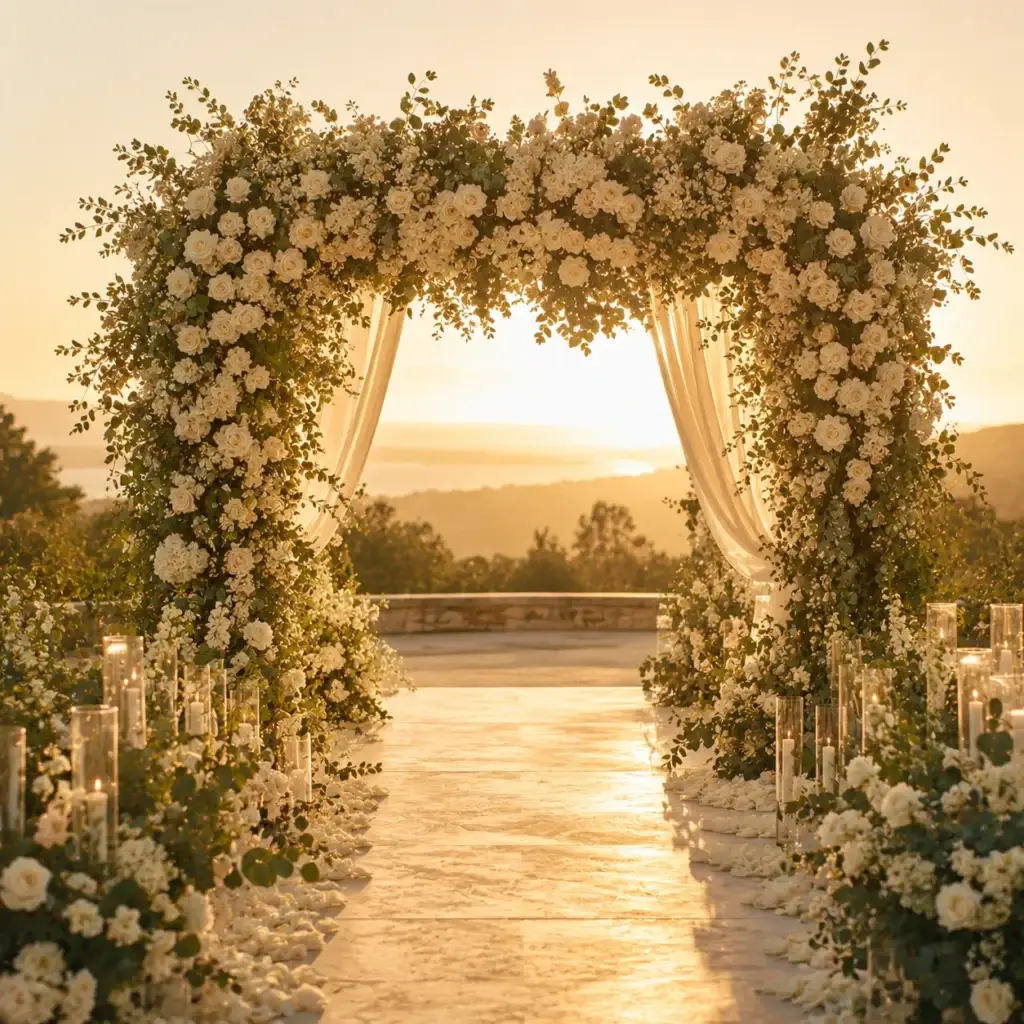 Luxury ceremony arch — Karen's Wedding Expression Chicagoland